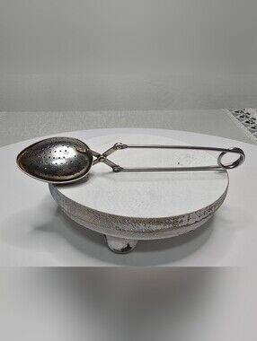 Vtg Tea Strainer Spoon Infuser Kitchen Ware Spring Handle Hong Kong